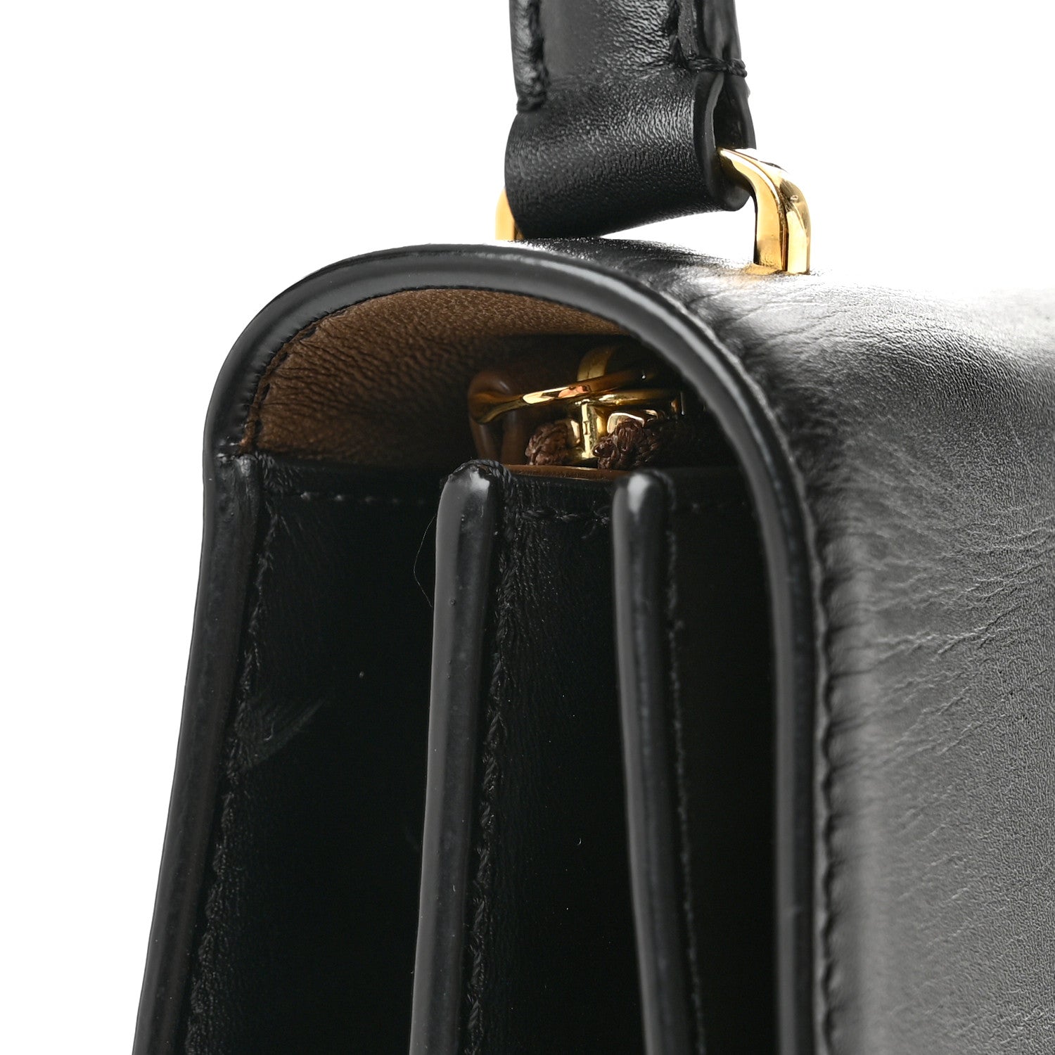 The Row Sleek Calfskin The Sofia 10 Top Handle  Black 14 of 14