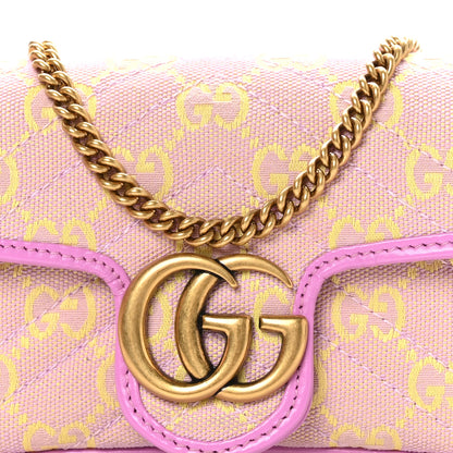 Gucci Monogram Super Mini GG Marmont Shoulder Bag Lilac Yellow 9 of 12