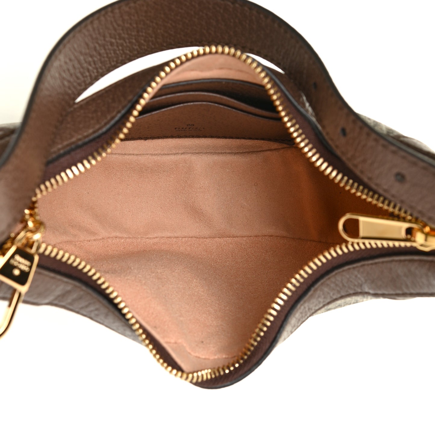 GG Supreme Monogram Textured Calfskin Web Mini Ophidia Half Moon Hobo Beige Ebony New Acero