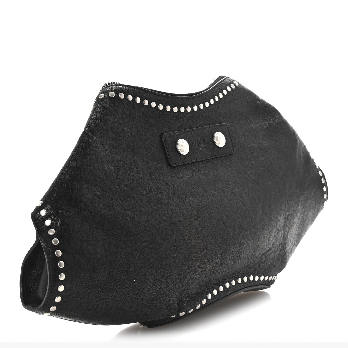 Calfskin Studded De Manta Clutch Black