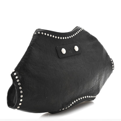 Alexander McQueen Calfskin Studded De Manta Clutch Black 3 of 7