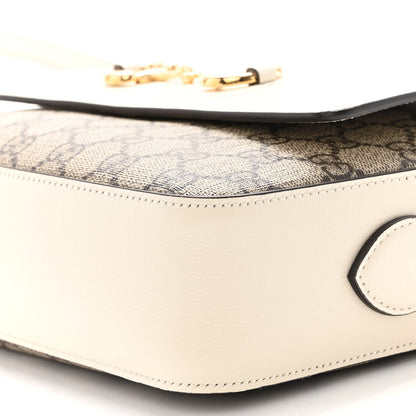 Gucci GG Supreme Monogram Small Horsebit 1955 Shoulder Bag Beige Mystic White 10 of 10