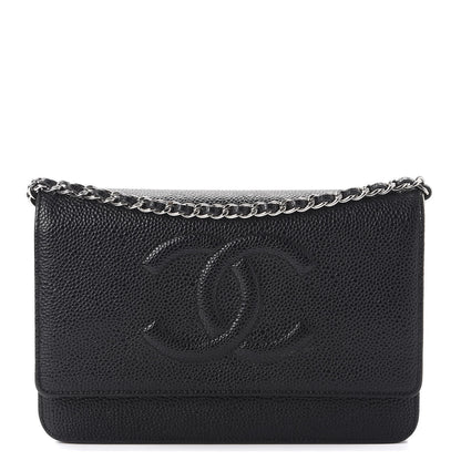 Chanel Caviar Timeless CC Wallet On Chain WOC Black 1 of 10