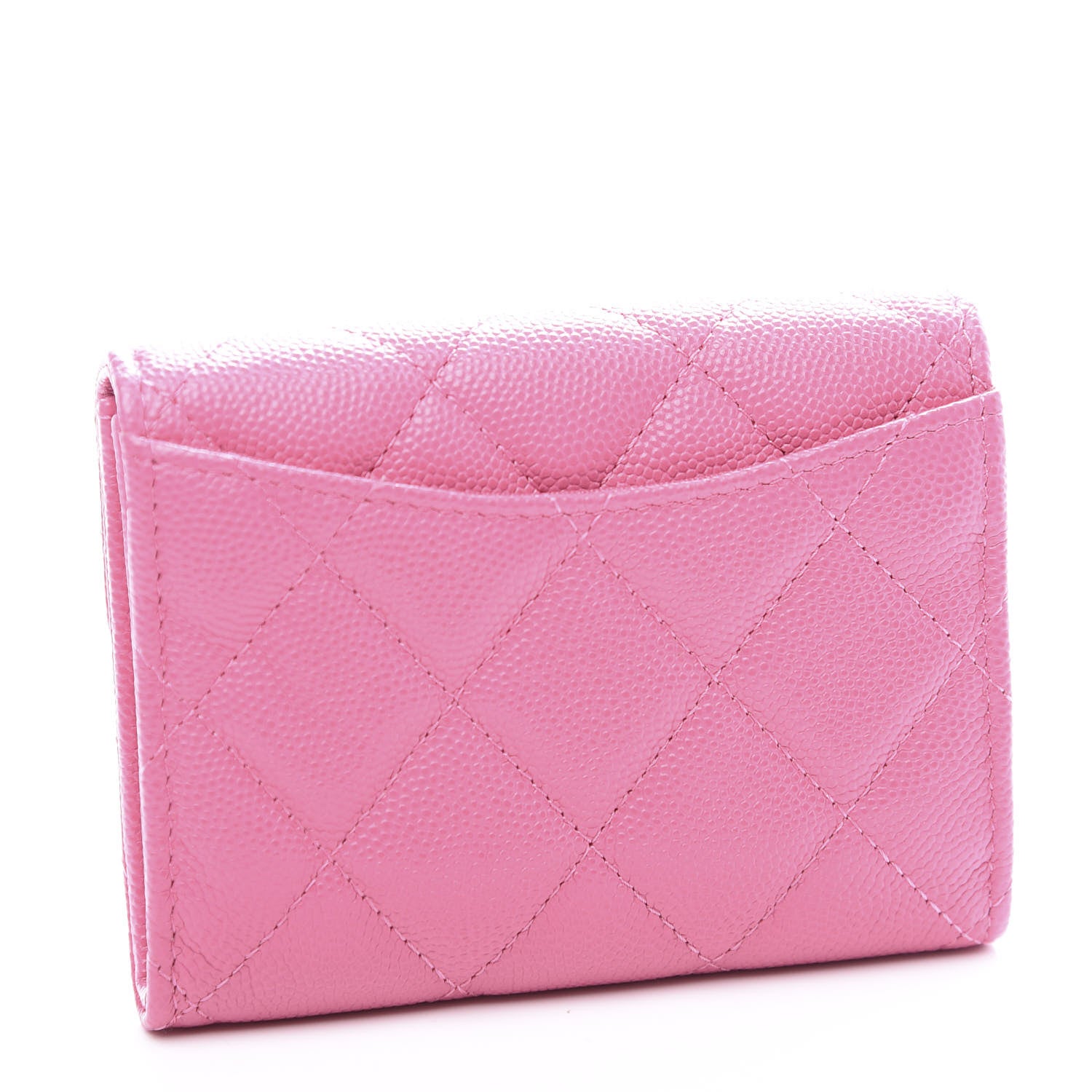 Chanel Caviar Quilted Flap Card Holder Wallet Pink 2 of 10