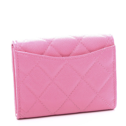 Chanel Caviar Quilted Flap Card Holder Wallet Pink 2 of 10