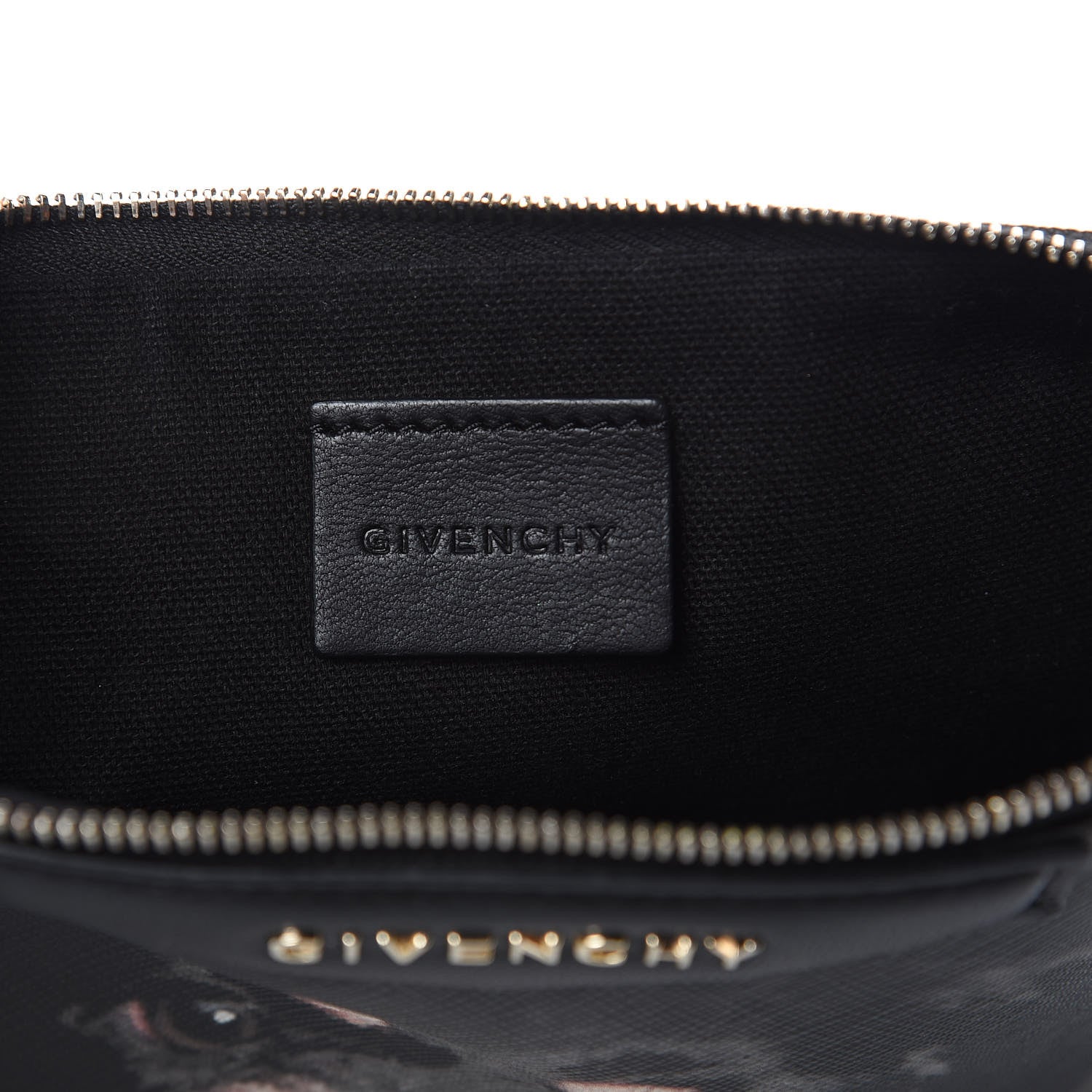 Givenchy Textured Coated Canvas Rottweiler Print Large Cosmetic Pouch Black 6 of 7