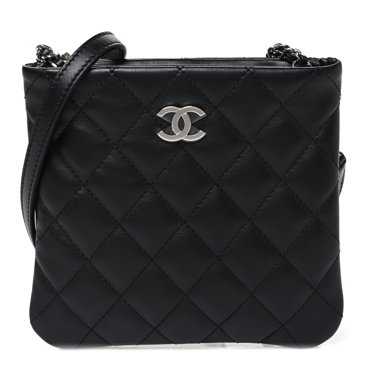 Chanel Lambskin Quilted Uniform Crossbody Bag Black 1 of 9