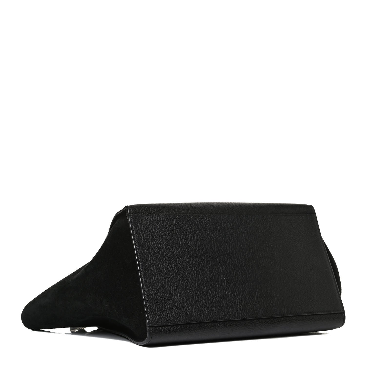 Celine Drummed Calfskin Suede Medium Trapeze Black 4 of 14