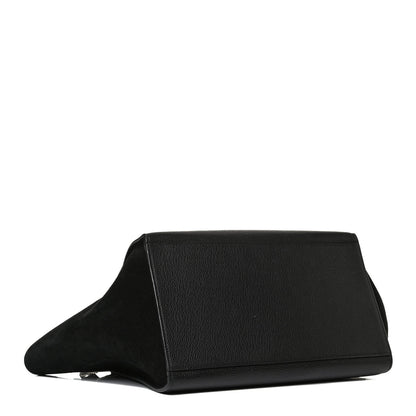 Celine Drummed Calfskin Suede Medium Trapeze Black 4 of 14