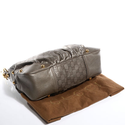 Gucci Guccissima Medium Jockey Hobo Metallic Pewter 4 of 10