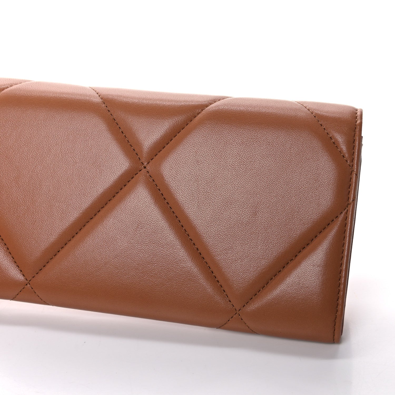 Chanel Lambskin Quilted Chanel 19 Flap Wallet Brown 16 of 18