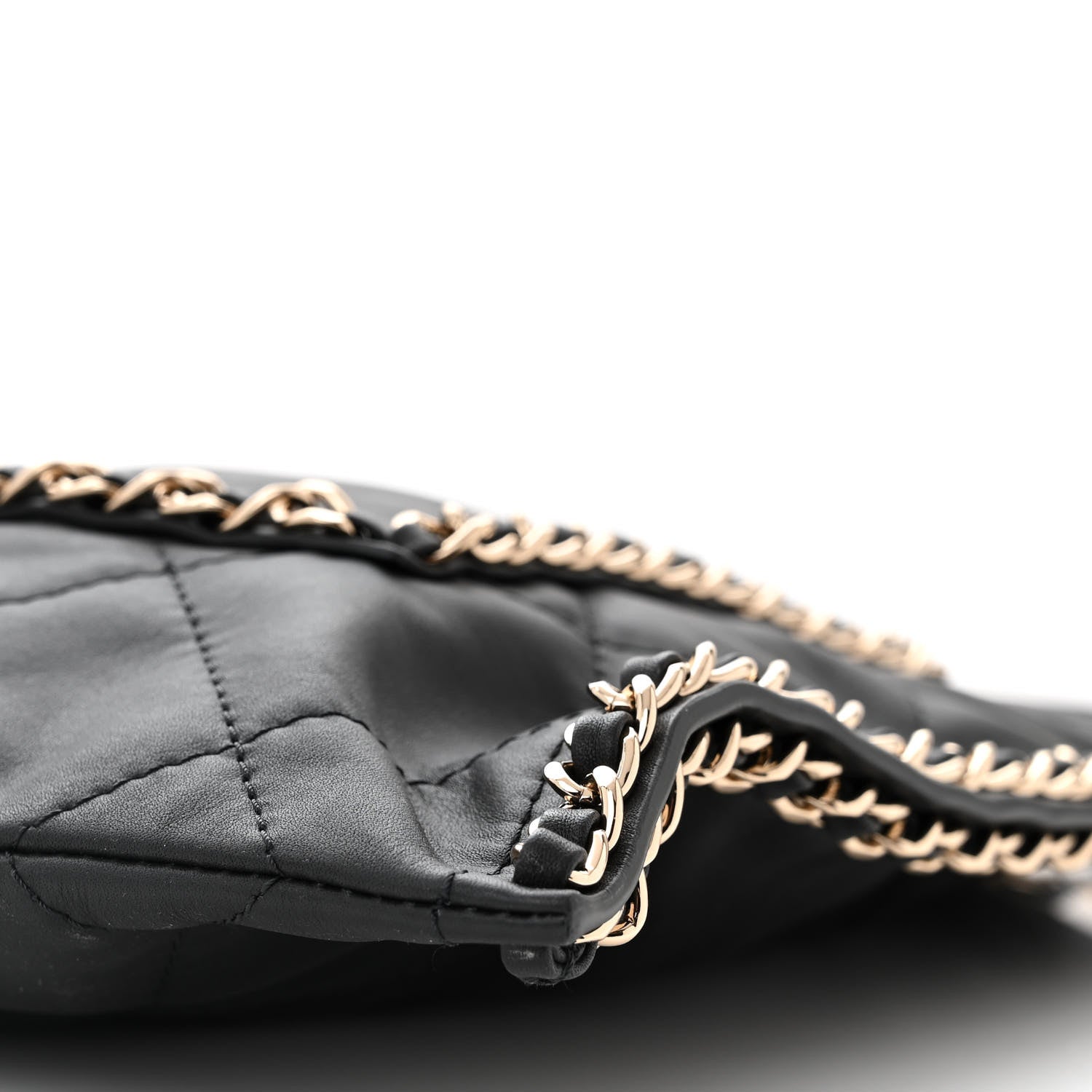 Chanel Calfskin Quilted Chain Flat Tote Black 10 of 10