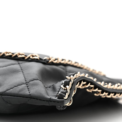 Chanel Calfskin Quilted Chain Flat Tote Black 10 of 10