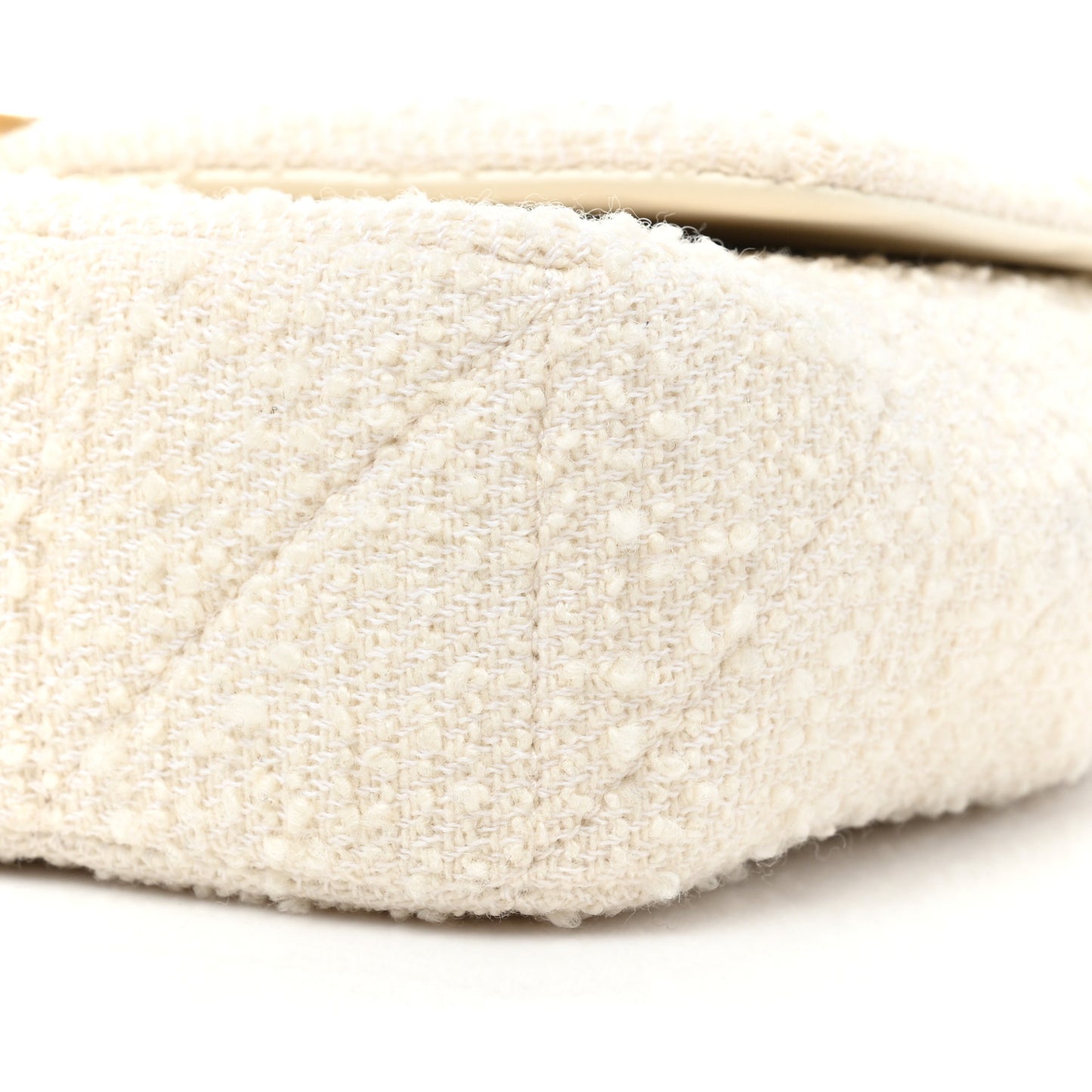 Boucle Tweed Patchwork Monogram Medium Jamie Baguette Craie