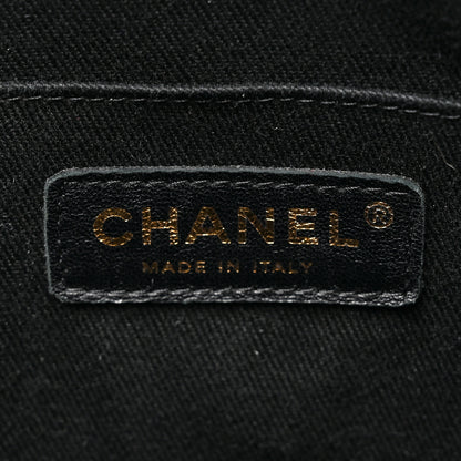 Chanel Crumpled Grained Calfskin Zip and Carry Shopping Tote Black 6 of 11