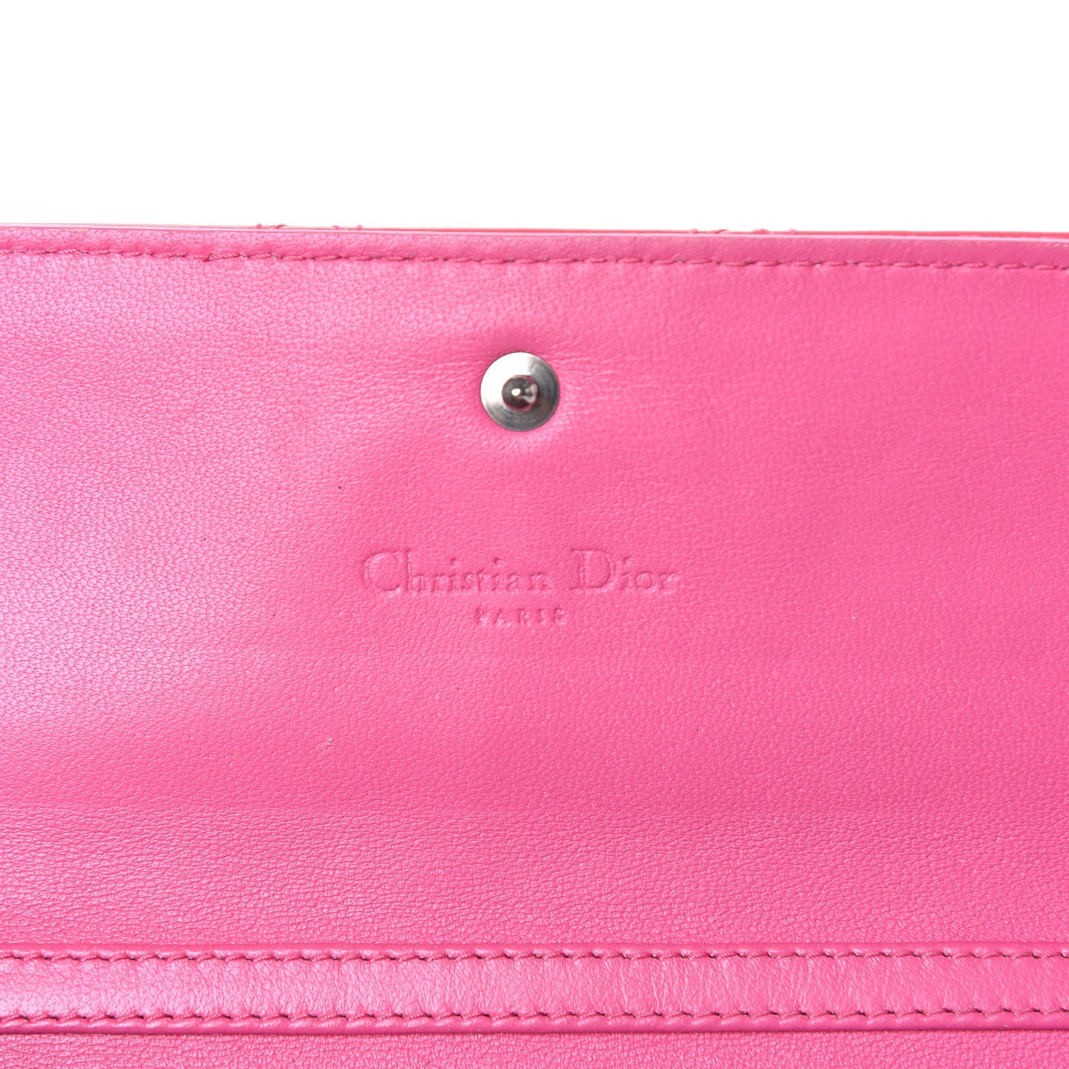 Christian Dior Patent Cannage Rendezvous Chain Wallet Magenta 6 of 7