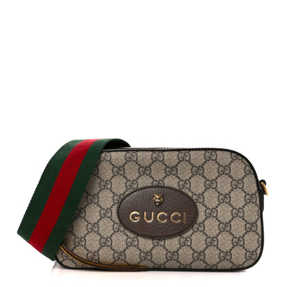 Gucci GG Supreme Monogram Web Neo Vintage Shoulder Bag Beige New Acero Crop 1 of 11