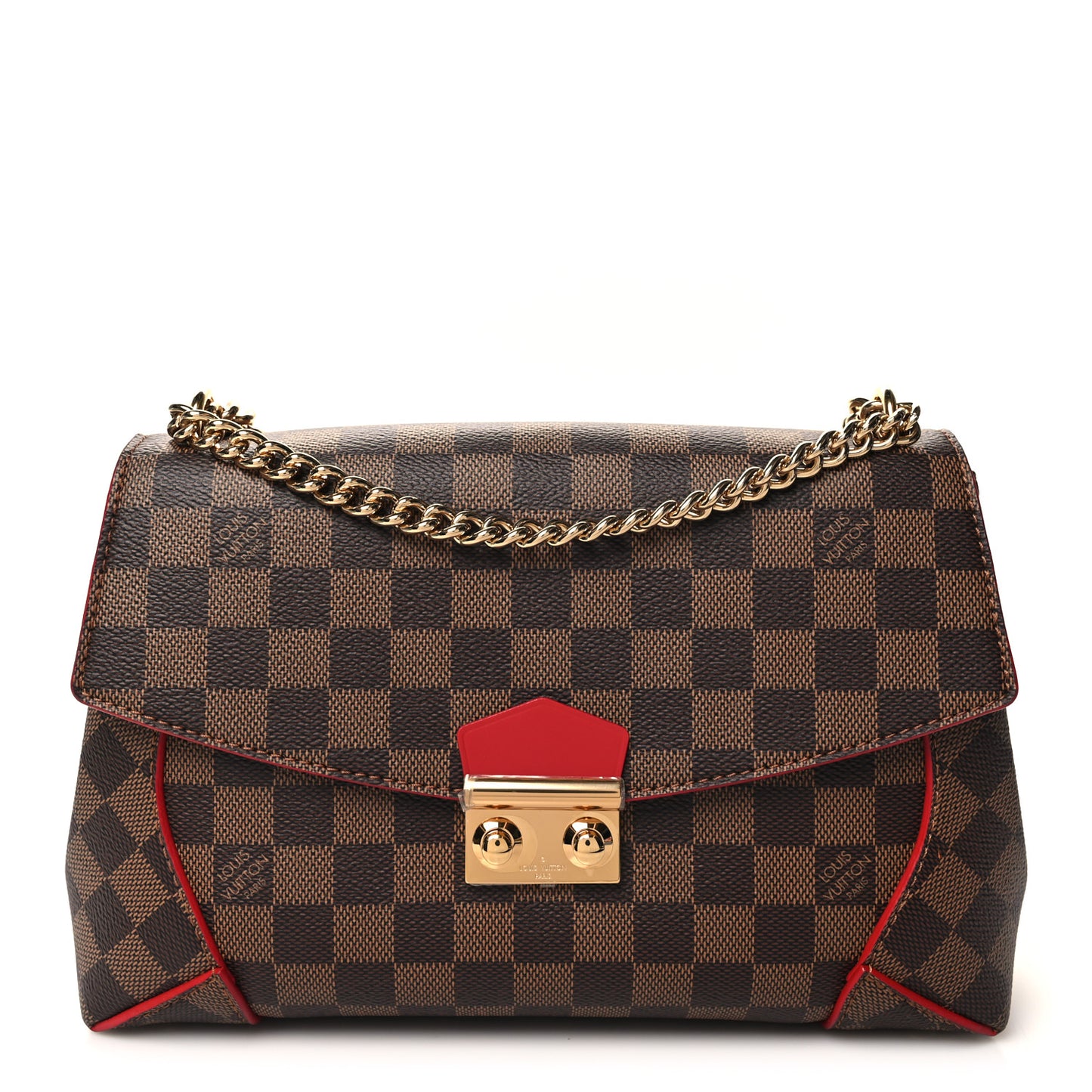 Damier Ebene Caissa Clutch Cherry