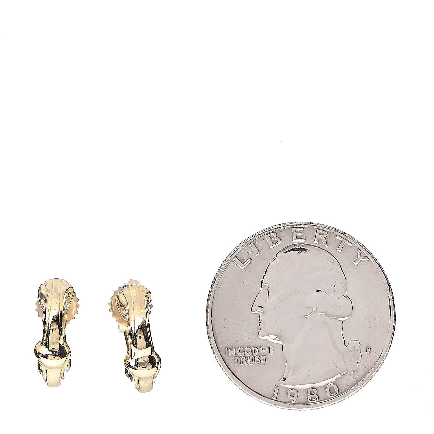 Tiffany 18K Yellow Gold Mini Bamboo Hoop Earrings 2 of 5