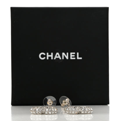 Chanel Baguette Crystal CC Drop Earrings Silver 6 of 6