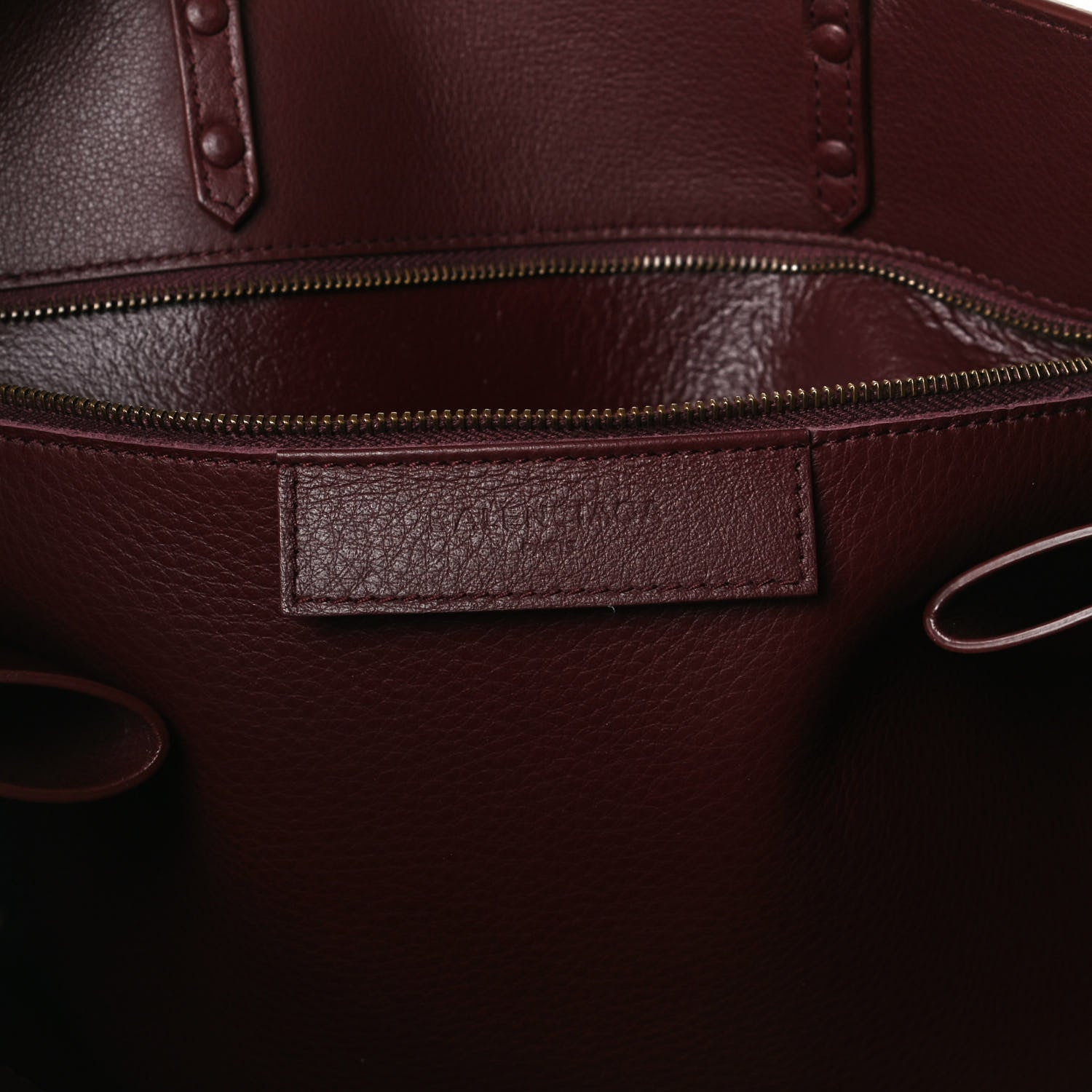 Balenciaga Calfskin Blackout Hardware Perforated Papier B4 Tote Burgundy 7 of 13