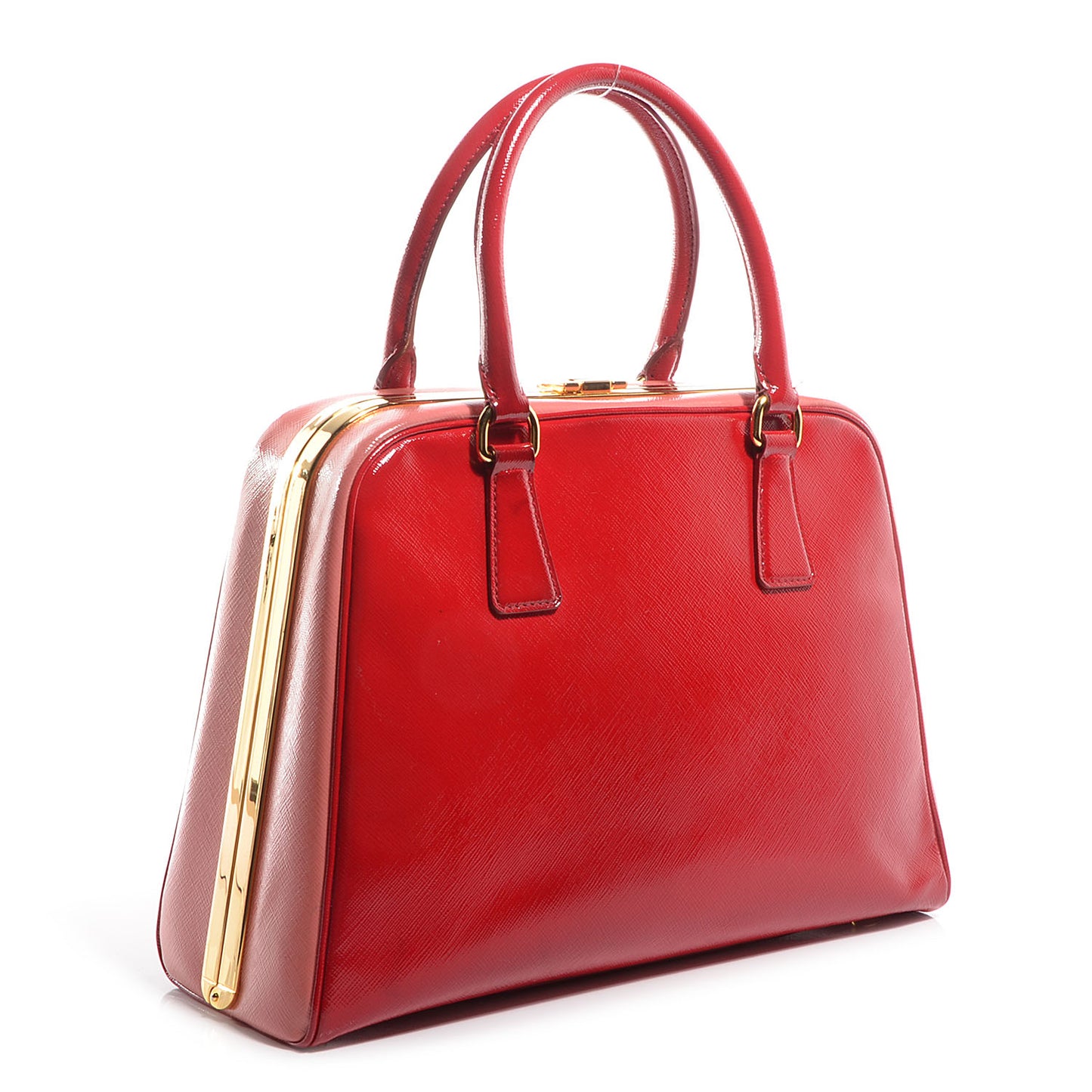 Saffiano Vernice Pyramid Bag Rosso