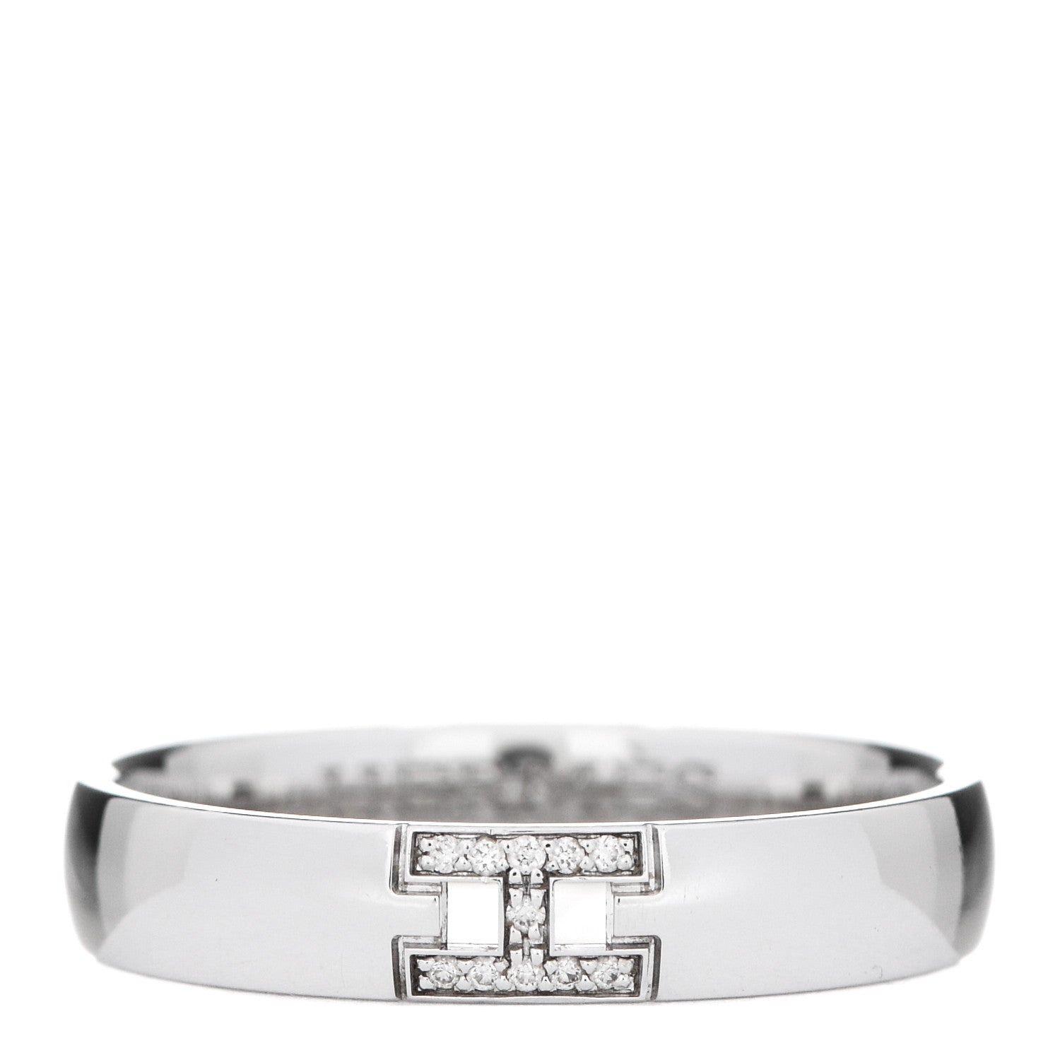 Hermes 18K White Gold Diamond Ever Herakles Wedding Band Ring 53 6.25 1 of 7
