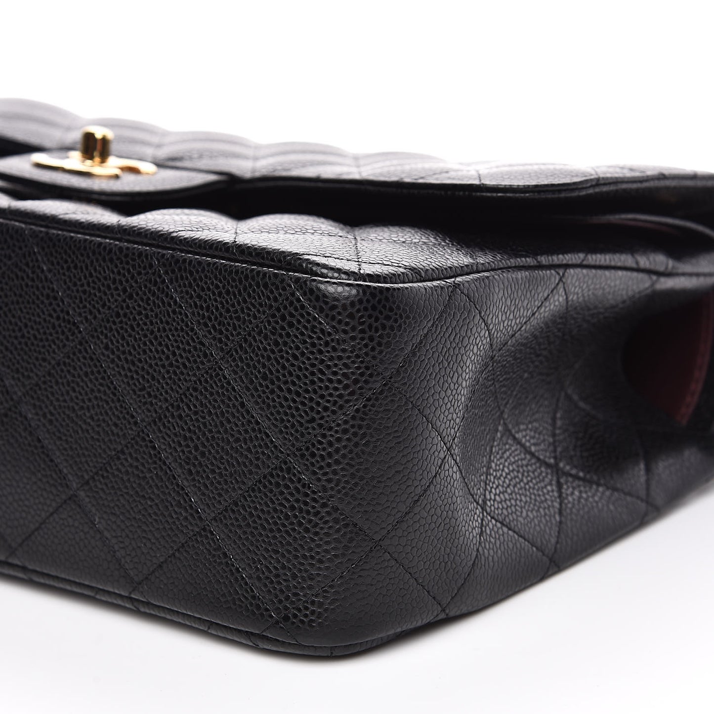 Caviar Quilted Jumbo Double Flap Black