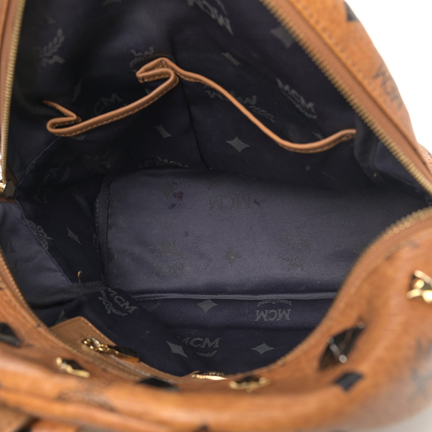 MCM Visetos Studded Small Stark M Backpack Cognac 4 of 8