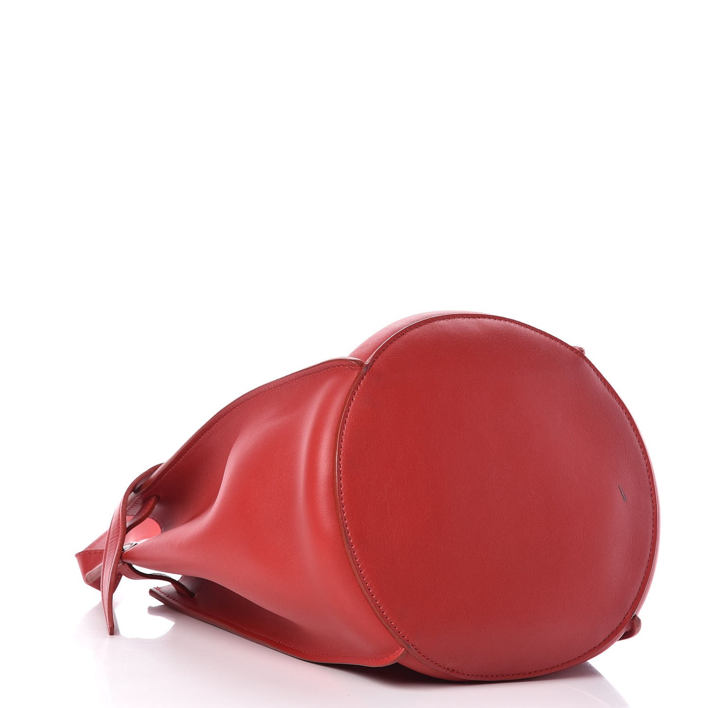 Smooth Calfskin Long Strap Big Bucket Bag Pop Red
