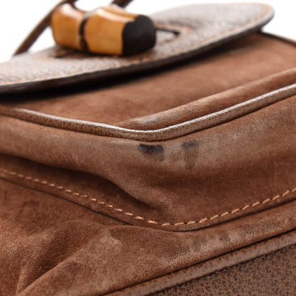 Gucci Suede Calfskin Bamboo Backpack Brown 13 of 15