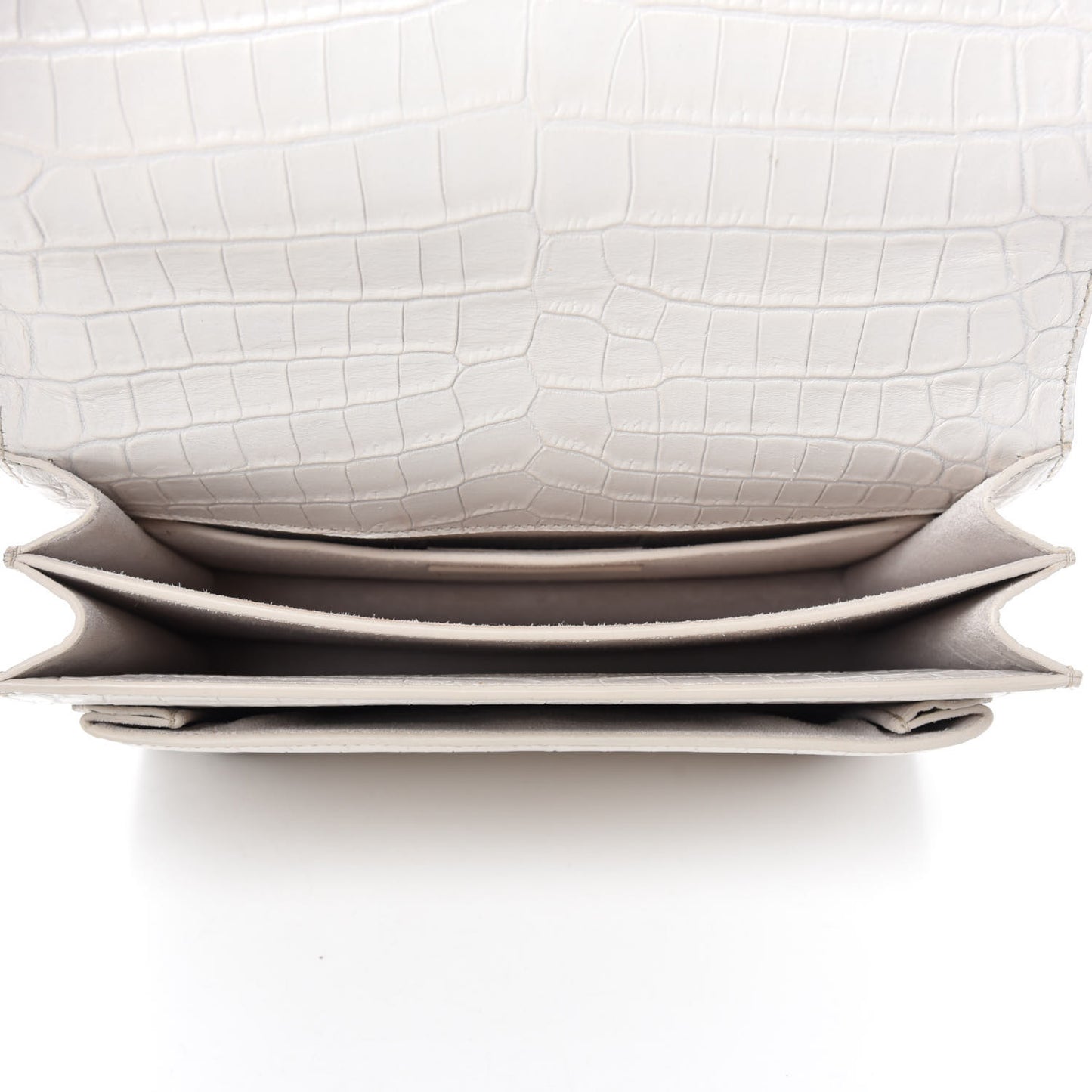 Calfskin Crocodile Embossed Medium Monogram Sunset Blanc Vintage