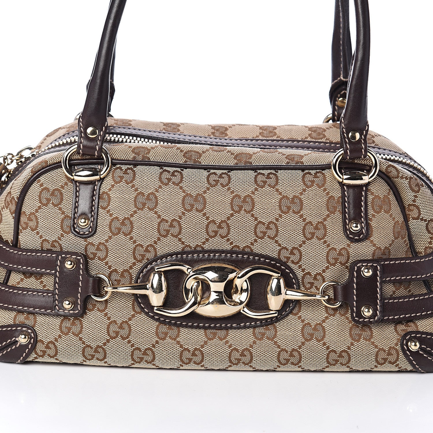 Gucci Monogram Medium Wave Boston Dark Brown 6 of 8