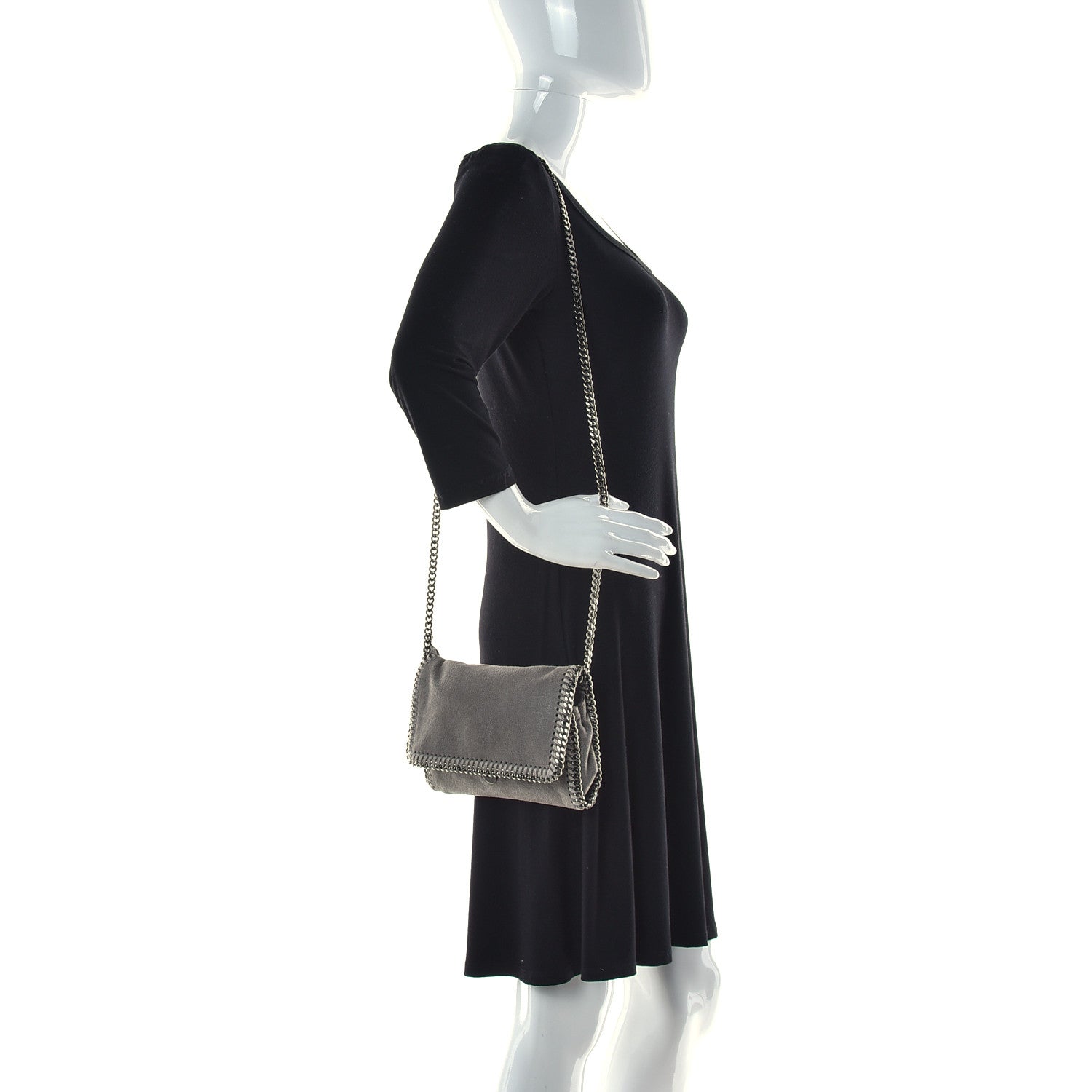 Stella McCartney Shaggy Deer Falabella Crossbody Bag Light Grey 2 of 10