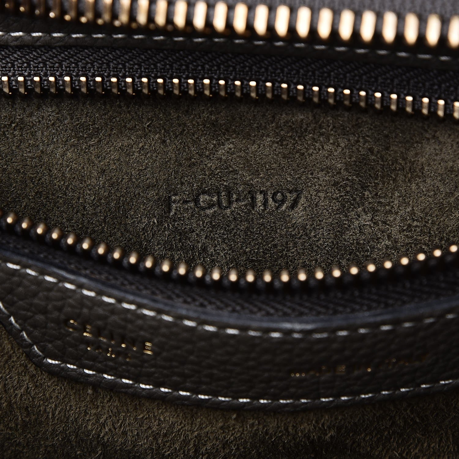 Celine Drummed Calfskin Micro Luggage Souris 7 of 7