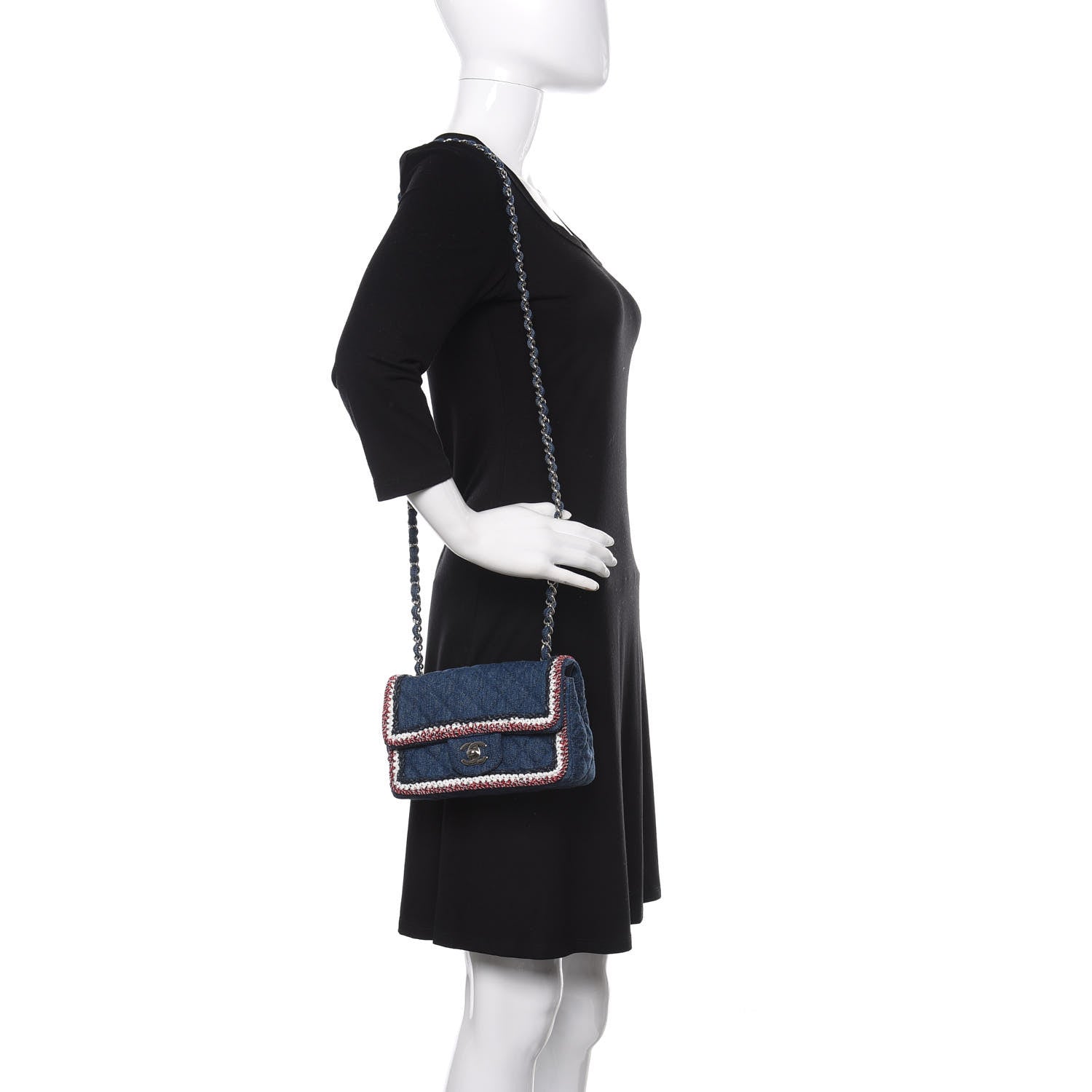 Chanel Denim Braided Mini Rectangular Flap Bag Blue 2 of 10