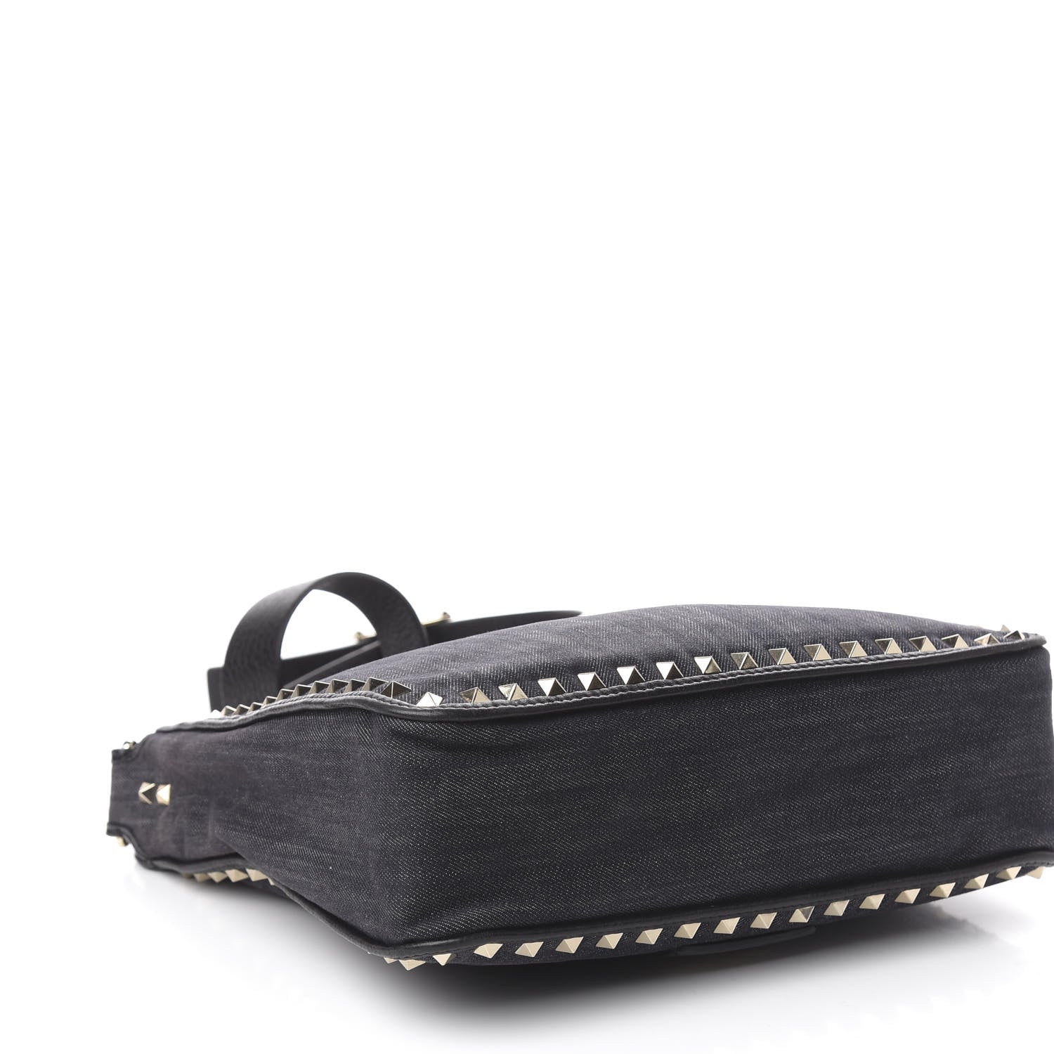 Valentino Garavani Denim Small Rockstud Flip-Lock Messenger Bag Blue 4 of 9