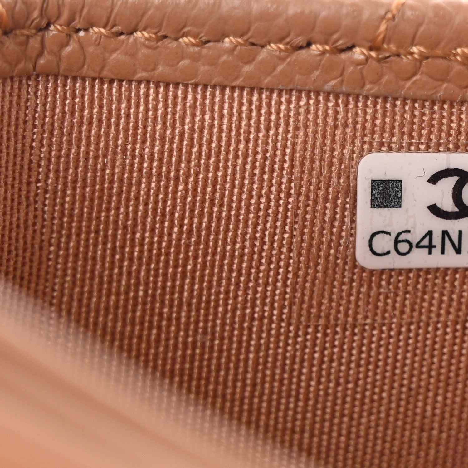 Chanel Caviar Quilted Card Holder Dark Beige 8 of 8