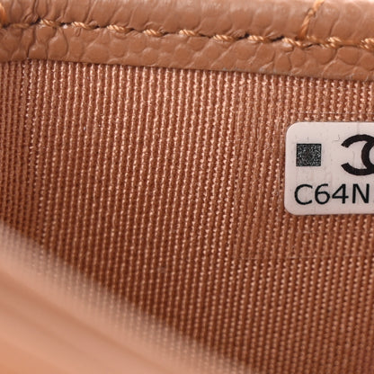 Chanel Caviar Quilted Card Holder Dark Beige 8 of 8