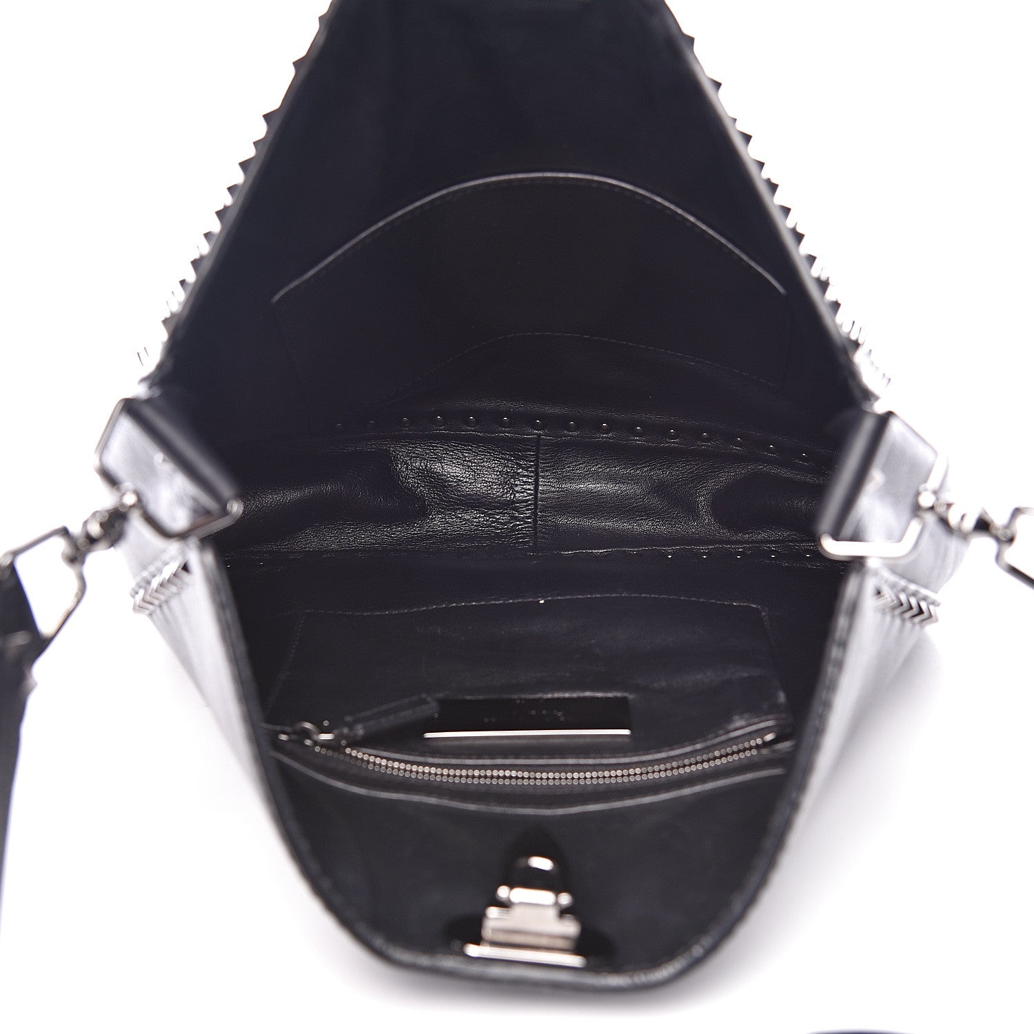 Valentino Garavani Calfskin Large Rockstud All Over Flip-Lock Messenger Bag Black 4 of 20