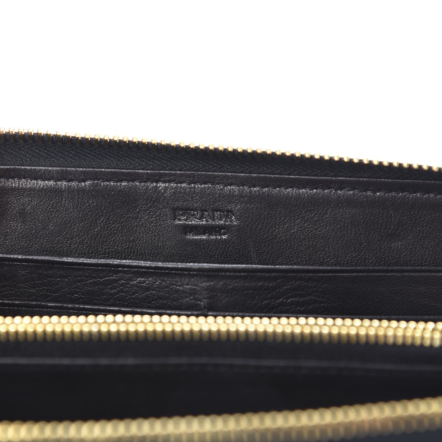 Nappa Gaufre Zip Around Wallet Black