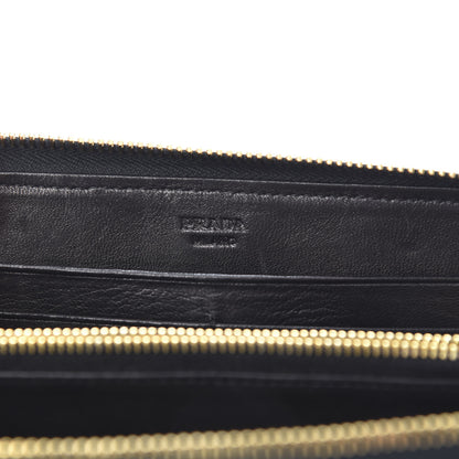 Prada Nappa Gaufre Zip Around Wallet Black 6 of 10