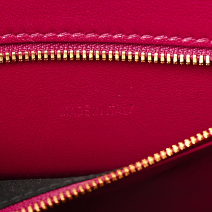 Balenciaga Shiny Calfskin Crocodile Embossed Small Hourglass Top Handle Bag Raspberry 6 of 10