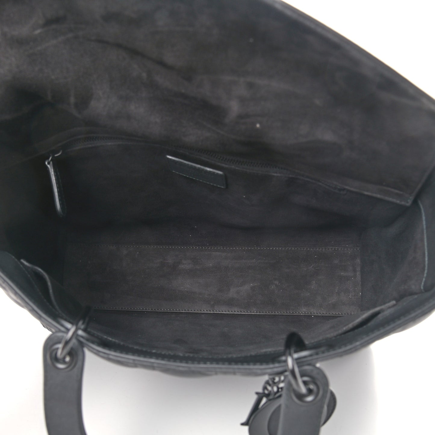 Ultra Matte Calfskin Cannage Large Lady Dior Black
