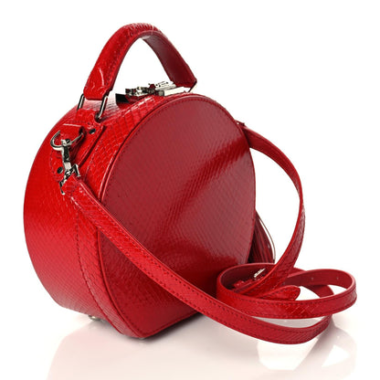 Saint Laurent Python Mica Hat Box Red 3 of 7