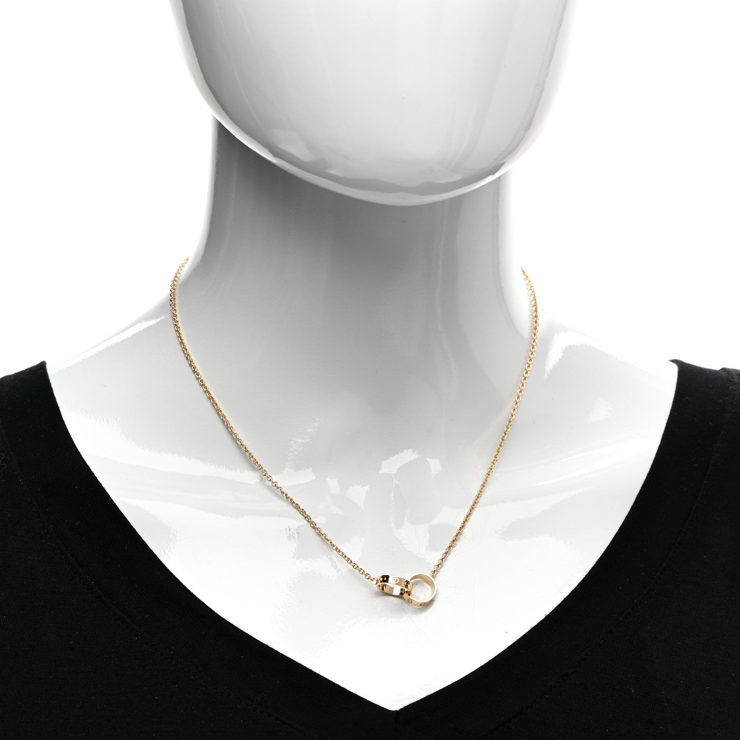 Cartier 18K Yellow Gold Interlocking LOVE Necklace 2 of 4