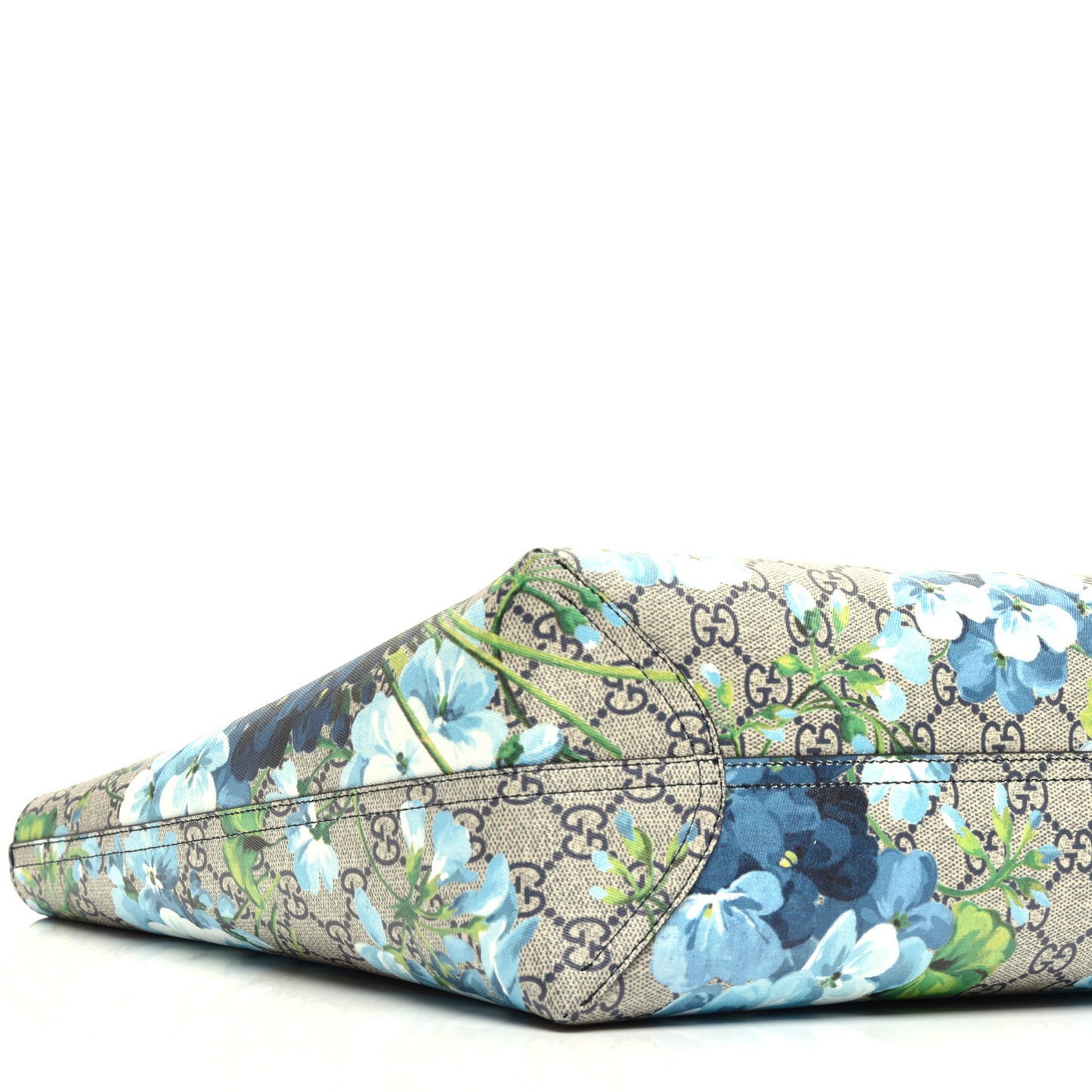 GG Supreme Monogram Blooms Medium Reversible Tote Beige Blue Navy