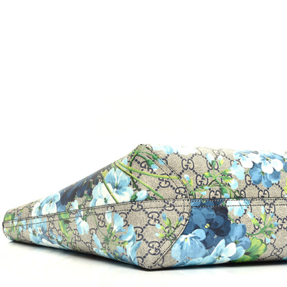 Gucci GG Supreme Monogram Blooms Medium Reversible Tote Beige Blue Navy 14 of 17
