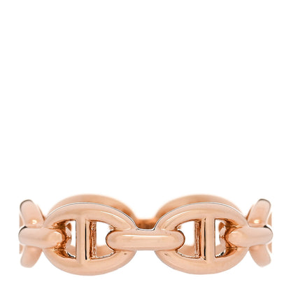 Hermes 18K Rose Gold PM Chaine d'Ancre Enchainee Ring 53 6.5 1 of 9
