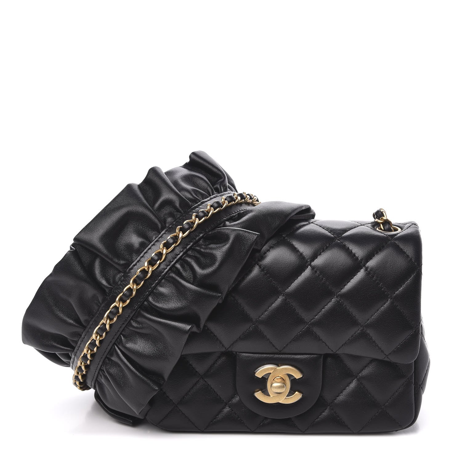 Chanel Lambskin Quilted Mini Romance Square Flap Black 1 of 12